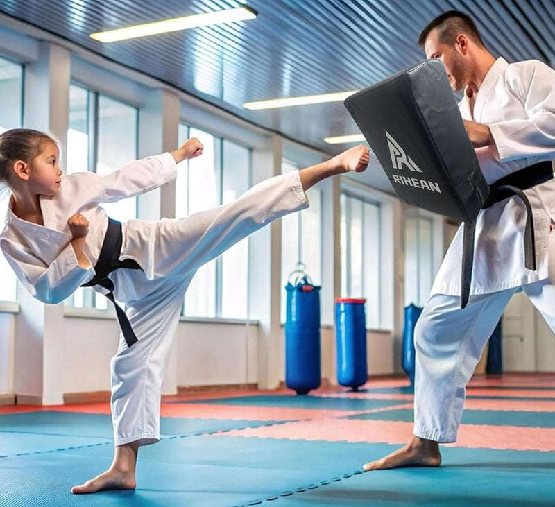 Rihan Martial Arts Kicking Shield Pad for Muay Thai, Taekwondo Football, Basketball, Hockey Training - Denser Foam, High-Density PU Leather Cover - Image 4
